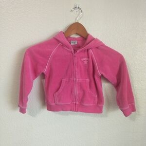 Girl's OshKosh Hot Pink  Velour Hoodie